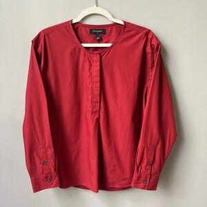 Banana Republic Factory Tunic Top Women's Large NWOT Tomato Red Cotton Poplin